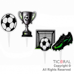 KIT DECO TORTA FUTBOL (12 UNIDADES)